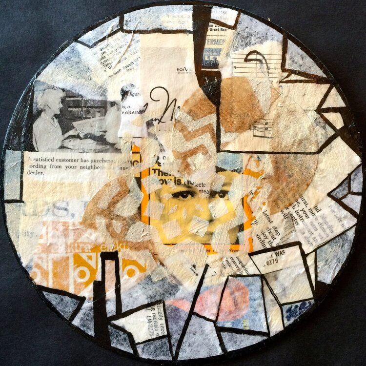 "Sleep" Mixed media on vintage vinyl record